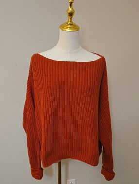 Women's French Connection Oversized Wide Neck Chunky Sweater With Cuffed Sleeves